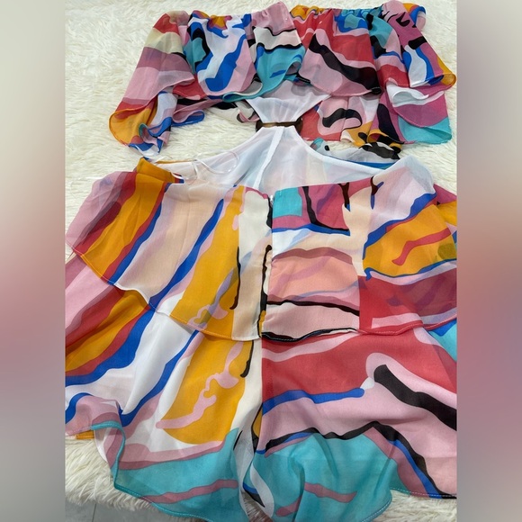 Luxxel Multicolor Abstract Two-Piece Set - Picture 3 of 10
